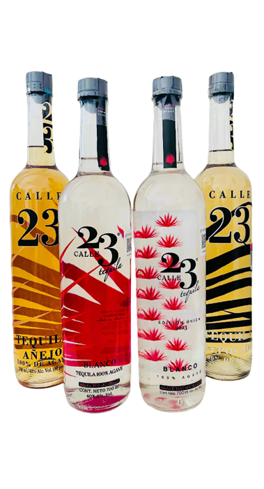 Calle 23 Blanco, Blanco Edición Aniversario, Reposado y Añejo.